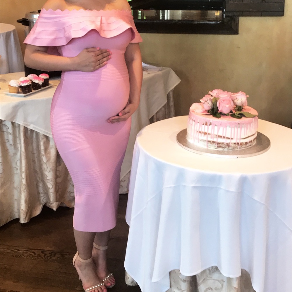 Pink strapless dress